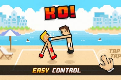 A boxing game with a man and a woman.